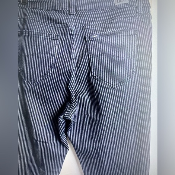 Lee Womens Straight Leg Mid Rise Blue Striped Regular Fit Jeans Size 12 - Picture 5 of 10